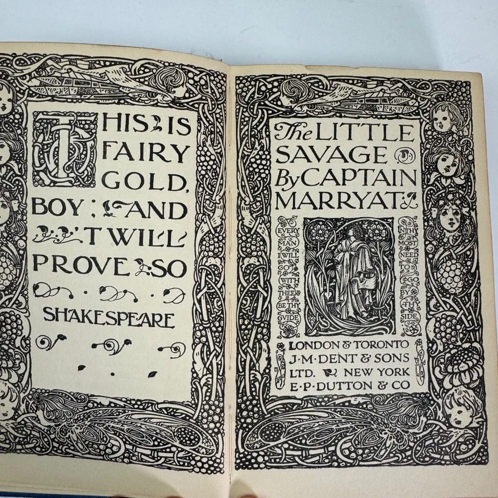 The Little Savage Captain Marryat 1915 Everyman's‎ Library Blue Cloth Hardcover